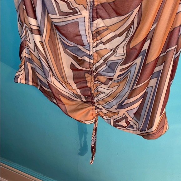 Jolie&Joy brown and tan chevron women’s dress  size large - Picture 7 of 12